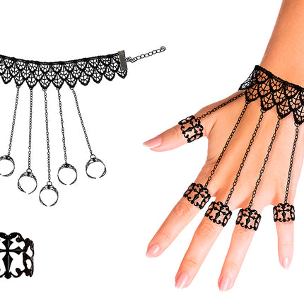Black Bracelet With Rings