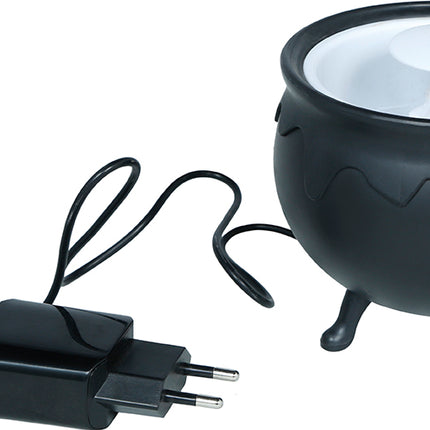 Halloween Witch's Cauldron, Black Smoke, 14 cm