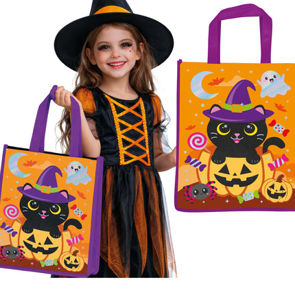 Halloween Bag: Orange and Purple Cat