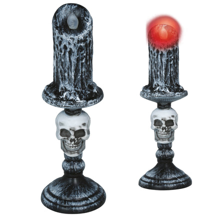 Halloween Candle Holder, Gray Skeleton, 1 pc.