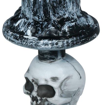 Halloween Candle Holder, Gray Skeleton, 1 pc.