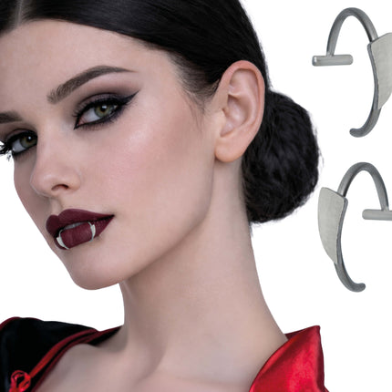 Silver Fake Piercing, Gothic Style, 2-Pack