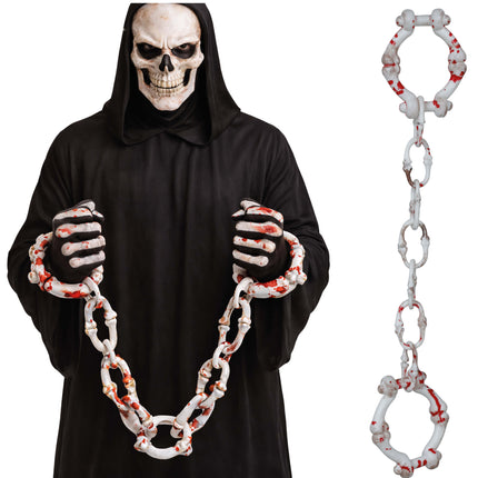 Halloween Handcuffs with Bones, 55 cm