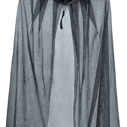 Halloween Cape, Silver, Women's, Glitter