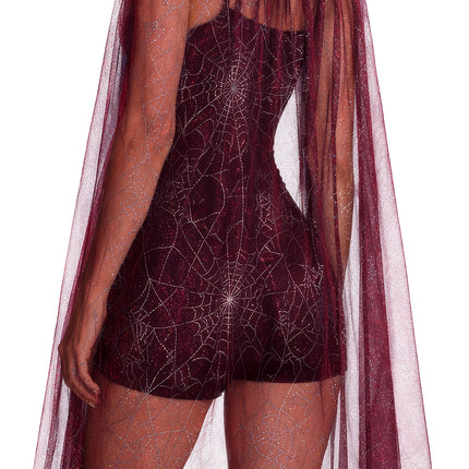 Halloween Cape, Red, Women's, Shine