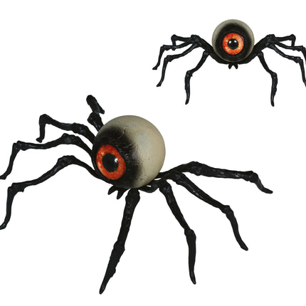 Halloween Fake Spider, Black Skeleton, 16 cm