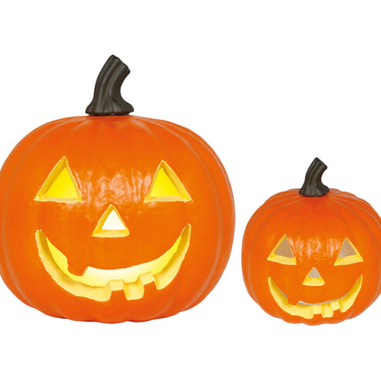 Halloween Orange Foam Pumpkin with Light, 28 cm