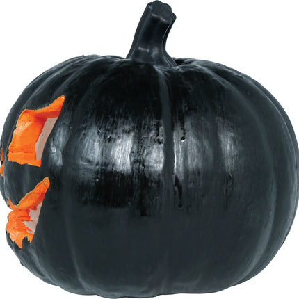 Black Halloween Pumpkin with Light, 20 cm