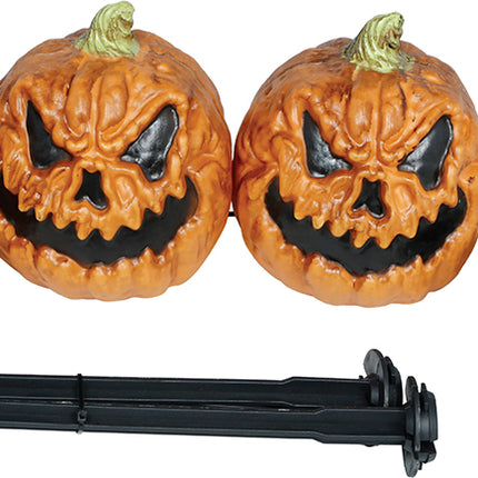 Halloween Orange Pumpkin with Light and Glow, 13 cm, Set of 3