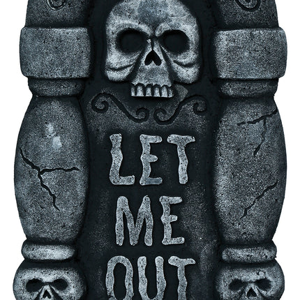 Halloween Tombstone, Gray, "Let Me Out," 42 cm