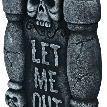 Halloween Tombstone, Gray, "Let Me Out," 42 cm