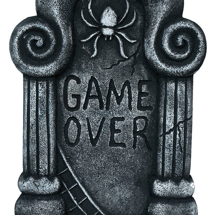 Halloween Gray "Game Over" Tombstone, 42 cm