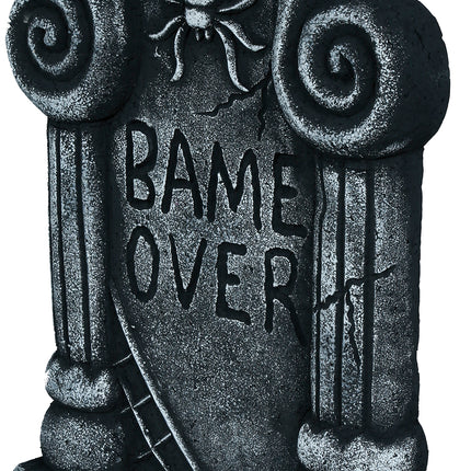 Halloween Gray "Game Over" Tombstone, 42 cm