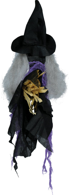 Halloween Pop Hangende Heks Met Bezem 44cm