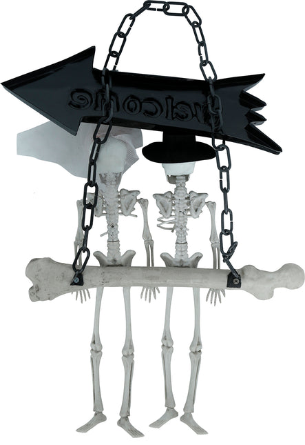 Halloween Skelet Bordje Welcome 30cm