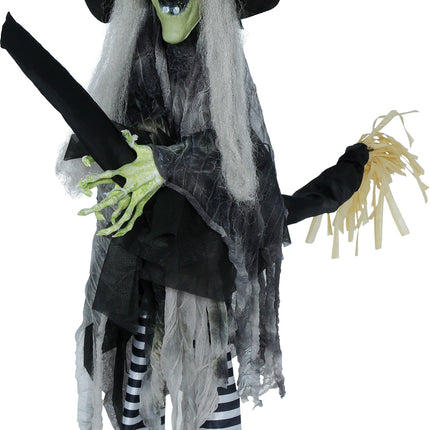 Witch Doll Broom with Lights, Sounds, and Movement, 1.10 m