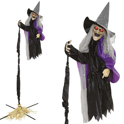 Halloween Pop Flying Witch With Lights, Sounds, and Movement, 2.25 m