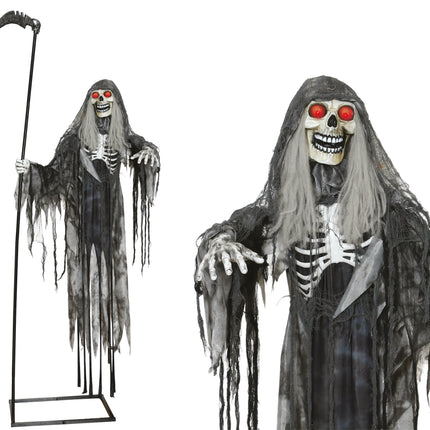 Halloween Skeleton That Flies With Lights, Sounds, and Movement, 2.05 m