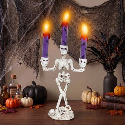 Halloween Skeleton Candle Holder with Light, 35 cm