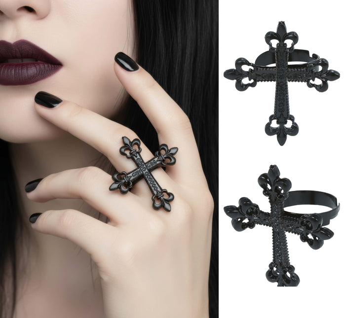 Halloween Ring Gotisch Kruis 4cm