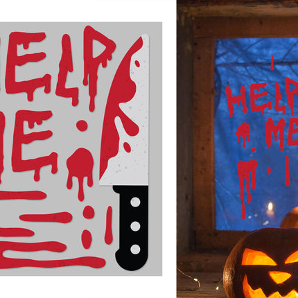 Halloween Window Decoration "Help Me" 50 cm