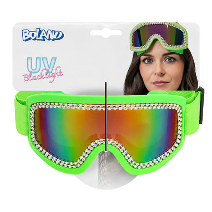 Rave Neon Green UV Party Ski Goggles