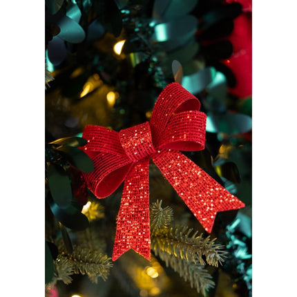 Red Bow Glitter 12.7cm 3pcs