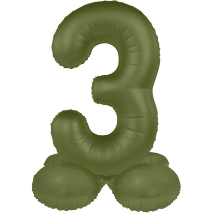 3 Jaar Cijfer Ballon Groen Mat 72cm van Folat koop je bij Partywinkel
