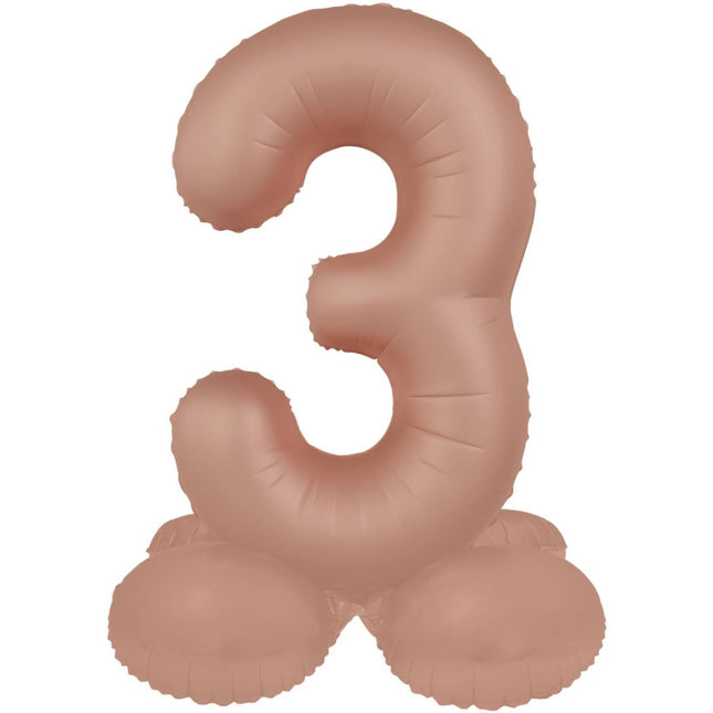 3 Jaar Cijfer Ballon Rose Goud Mat 72cm van Folat koop je bij Partywinkel