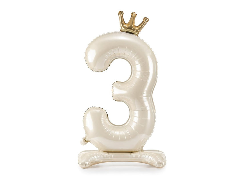 3 Jaar Helium Ballon Parelmoer Leeg 84cm van Partydeco koop je bij Partywinkel