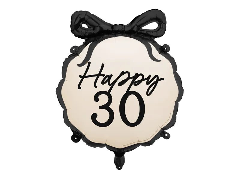 30 Jaar Helium Ballon Zwart Wit 53cm van Partydeco koop je bij Partywinkel