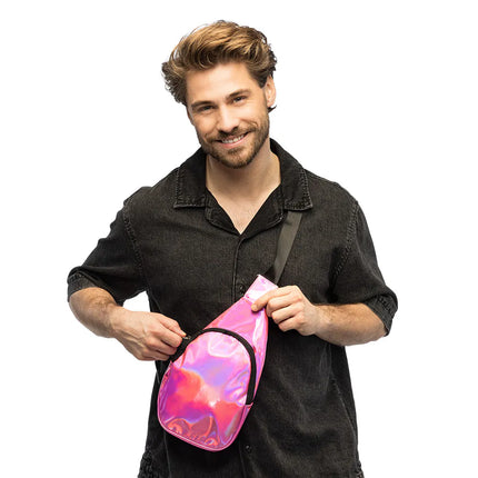 Holo Pink Crossbody Bag (30 x 19 x 4 cm)