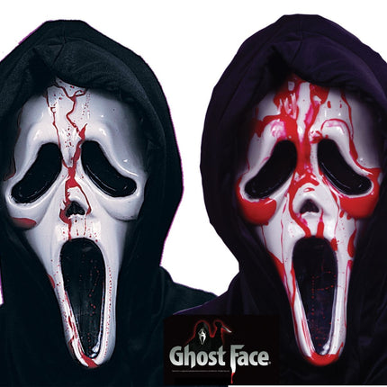 Halloween Mask, White and Red with Fake Blood