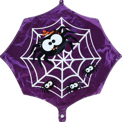 Halloween Helium Balloon, Purple Spider Web, Unfilled, 60 cm