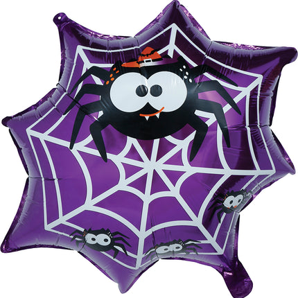 Halloween Helium Balloon, Purple Spider Web, Unfilled, 60 cm