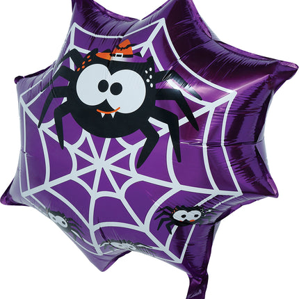 Halloween Helium Balloon, Purple Spider Web, Unfilled, 60 cm