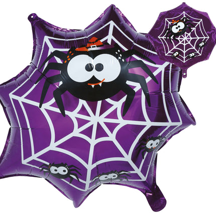 Halloween Helium Balloon, Purple Spider Web, Unfilled, 60 cm