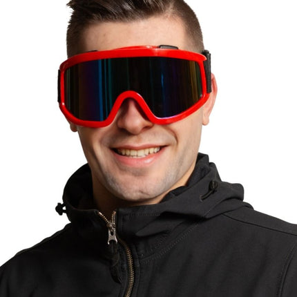 Red and Black Ski Goggles