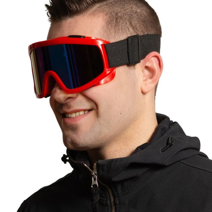 Red and Black Ski Goggles