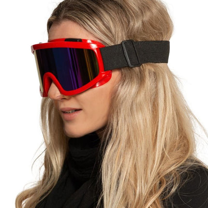 Red and Black Ski Goggles