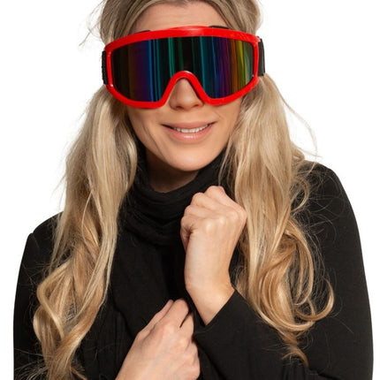 Red and Black Ski Goggles