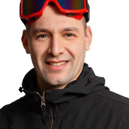 Red and Black Ski Goggles