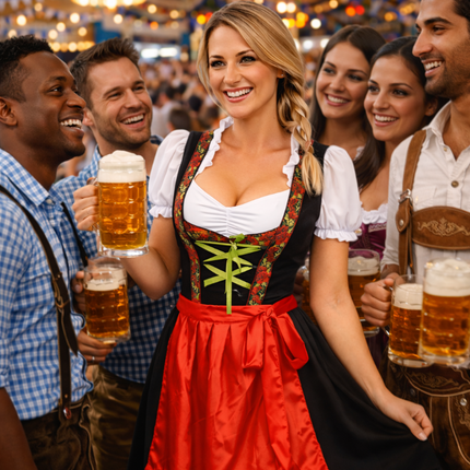 Red Dirndl Dress for Oktoberfest: Rosalie