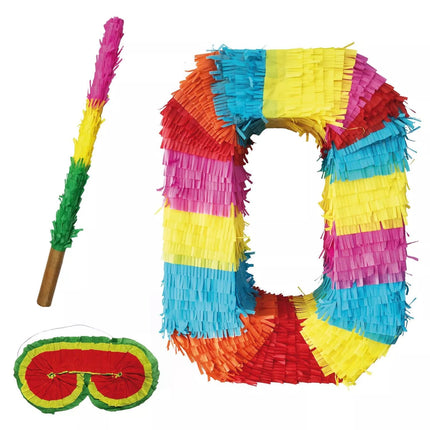 Number 0 Piñata Set, 3-Piece, 45 cm