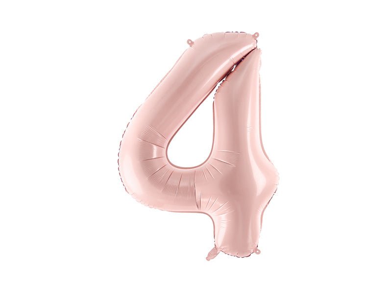 4 Jaar Cijfer Ballon Lichtroze Leeg 72cm van Partydeco koop je bij Partywinkel