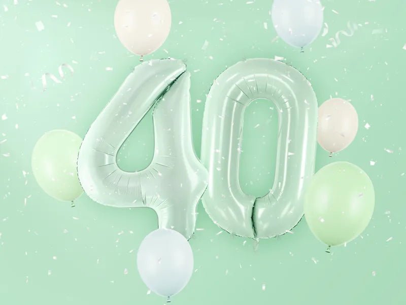 4 Jaar Cijfer Ballon Mintgroen Leeg 72cm van Partydeco koop je bij Partywinkel