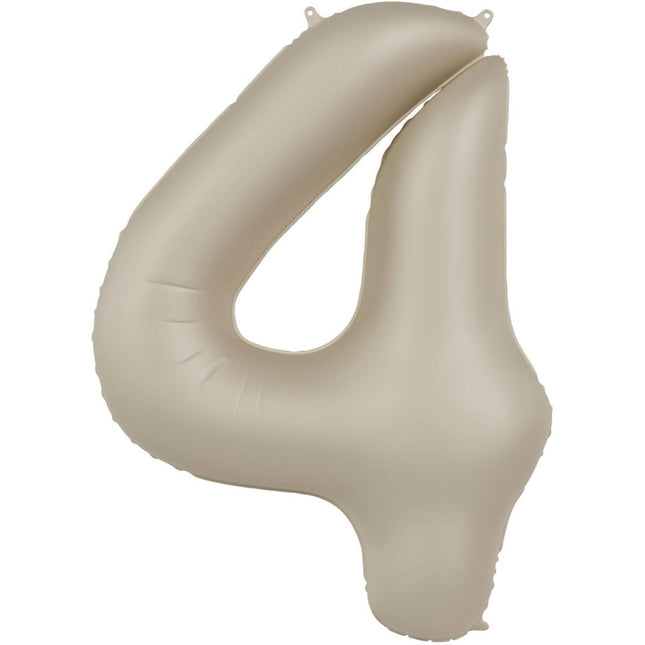 4 Jaar Cijfer Ballon Nude Mat 86cm van Folat koop je bij Partywinkel