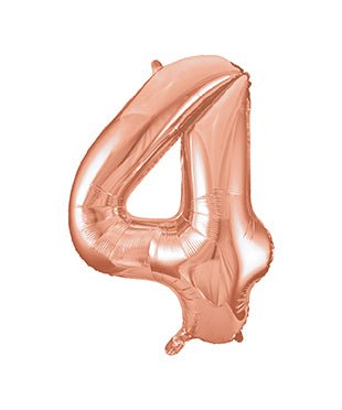 4 Jaar Cijfer Ballon Rose Goud Leeg 86cm van Unique koop je bij Partywinkel