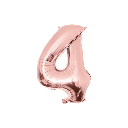 4 Jaar Cijfer Ballon Rose Goud Leeg 86cm van Paper Dreams koop je bij Partywinkel