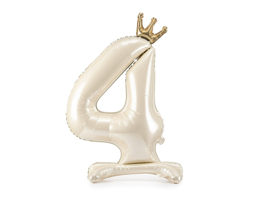 4 Jaar Helium Ballon Parelmoer Leeg 84cm van Partydeco koop je bij Partywinkel